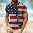 thumbnail image 2 of UVEASISHA Patriotic American Flag Polos Shirt for Men USA 250th Anniversary Shirts 4th of July Short Sleeve Collared Golf T-Shirts Gifts Black XXL, 2 of 6