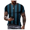 thumbnail image 1 of Mode Été Simple T-Shirt Rayé Imprimé 3d pour Hommes Décontracté Sport Premium Séchage Rapide Manches Courtes Col Rond Cool Ample, 1 of 5