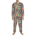 thumbnail image 3 of Naloa Cute Nautical Men’s Pajamas Set - Long Sleeve Button Down Sleep Shirt and Pajama Bottoms Sleepwear Set-X-Large, 3 of 7