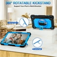 thumbnail image 6 of Kids 3-layer Design Case for Samsung Galaxy Tab S8 2022, with Pencil Holder 360 Rotating Kickstand Hand-strap/ Shoulder Strap Heavy Duty Protective Tablet Cover for Tab S7 2020 11 inch (Blue Black), 6 of 7