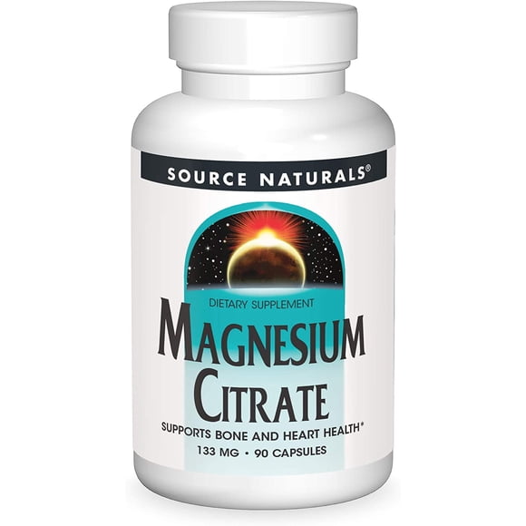 Source Naturals | Magnesium Citrate, 133 Mg, 90 Caps | Citrato de Magnesio, 133 Mg, 90 Cápsulas