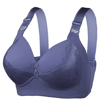 

Pedort Backless Bra Comfort Devotion Lace Bra Wirefree Bra with Full Coverage Push-Up Bra with Natural Lift Comfortable Bra Blue A