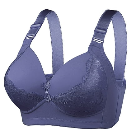 

Entyinea Womens Bras Full Support Pure Comfort Light Support Pullover Wireless T-Shirt Bra with Moisture-Wicking Blue C
