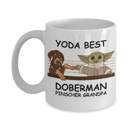 

Yoda Best Doberman Grandpa - Novelty Gift Mugs for Dog Lovers - Co-Workers Birthday Present Anniversary Valentines Special Occasion Dads Moms Family Christmas - 11oz Funny Coffee Mug