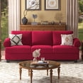 thumbnail image 6 of COPIAE 91 Inch Lawson Sofa with Extra Deep Seats Oversize, 3-Seat Sofa Couch, Couches for Living Room, Mid-Century Modern, Apartment Lounge, Red Sofas for Living Room, 6 of 8
