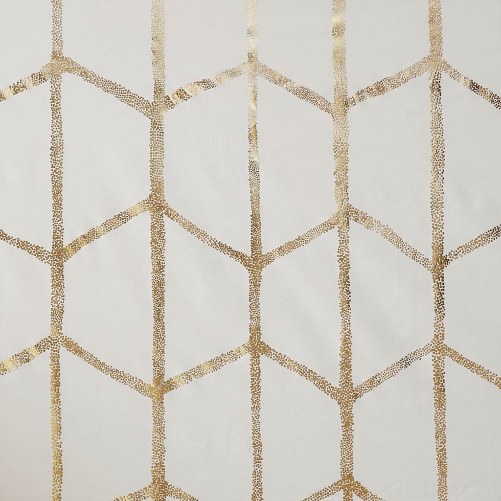 Blackout Metallic Print Grommet Top Curtain Panel (Only 1 Pc Panel)