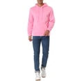thumbnail image 2 of Unique Bargains Men's Plush Lined Pullover Hoodie Sweatshirts with Pocket S Pink, 2 of 6