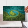 thumbnail image 2 of Spires Cutting Board, Eastern Spiral Psychedelic Design Sunny Side Motif, Decorative Tempered Glass Cutting and Serving Board, Small Size, Khaki Teal, by Ambesonne, 2 of 5