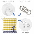 thumbnail image 5 of Yellow Striped Waterproof Fabric Shower Curtain,Navy Blue Nautical Anchor Geometric Waterproof Fabric Shower Curtain for Bathroom Curtains Bathtubs Shower Curtains with 12 Hooks Extra Long 72x96, 5 of 8