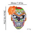 thumbnail image 3 of Masquerades Mask Mexicans Day of The Deads Mask Rose Suger Skull Mask Halloween Cosplay Costumes Party Mask Unisex Gifts Yellow, 3 of 4