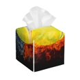 thumbnail image 1 of Kdxio Tennis Ball In Fire And Water Leather Tissue Box Cover Square Holder Decorative for Bathroom,Home Office Decor, 1 of 7
