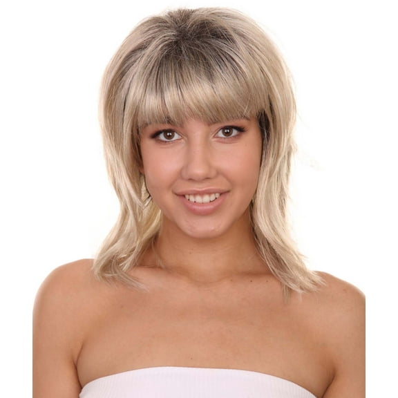 HPO | Adult Women's Miley Mullet Wig | Blonde Blend Pop Star Trend| Breathable Capless Cap