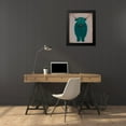 thumbnail image 4 of Fab Funky 20x24 Black Modern Framed Museum Art Print Titled - Highland Cow 3, Turquoise, Full, 4 of 5