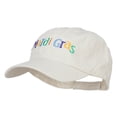 thumbnail image 2 of Mardi Gras Letters Embroidered Cotton Cap - Putty OSFM, 2 of 5