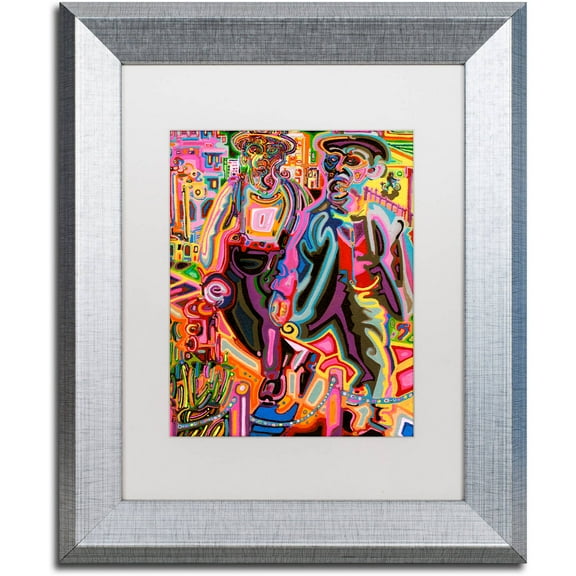 Trademark Fine Art "Thugs" Canvas Art by Josh Byer, White Matte, Silver Frame