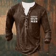 thumbnail image 2 of toraway Mens Shirts Short Sleeve Male Summer Mens Summer Fashion Retro Old Basic Button Placket Small Print Long Sleeve Shirt Long Sleeve Shirt T Shirt L, 2 of 3