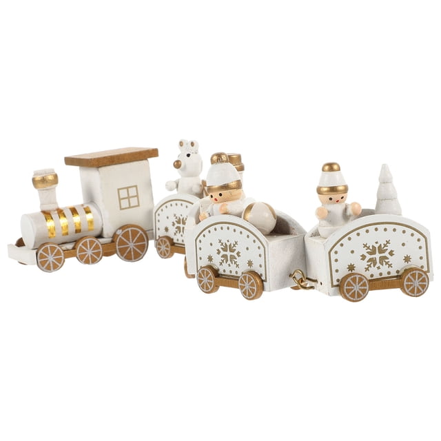 FONWILYO 54Pcs Wooden Train Toy 9.3X1.8X1 In Christmas Table Decor Model Trains For Children