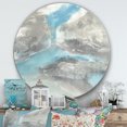 thumbnail image 2 of Designart 'Watercolor Minimal Blue Tones II' Art Mural Rond en Métal Style Ferme - Disque de 36, 2 of 5