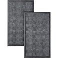 thumbnail image 1 of Felpudos para puerta de entrada, juego de 2 piezas, 29,5 x 17, aptos para todo tipo de clima, aptos para interiores y exteriores, con respaldo de goma antideslizante, absorbentes e impermeables, que, 1 of 8
