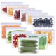 thumbnail image 3 of 5 bolsas de silicona para almacenar alimentos, con tiras de sellado resistentes, para conservar la frescura de las frutas, con cierre hermético esmerilado, 1/2/3/4/5 (transparentes), 3 of 7