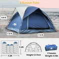 thumbnail image 2 of IC ICLOVER Camping Tent 3-4 Person, Dome Tent for Camping with Removable Rain Fly, Waterproof Windproof Backpacking Tent, Easy Set up Lightweight for Outdoor Camping, Hiking, 2 of 8