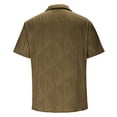 thumbnail image 5 of Shirt for Mens Solid Color Button Down Shirts Short Sleeve Textured Casual Hawaiian Vacation Tops Summer Plus Size Beach Shirt for Men, 5 of 7