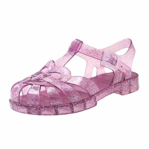 Viluyesy Girls Jelly Sandals, Comfort Sole Anti-Slip Closed Toe Summer Fashion Princess Shoes Hot Pink