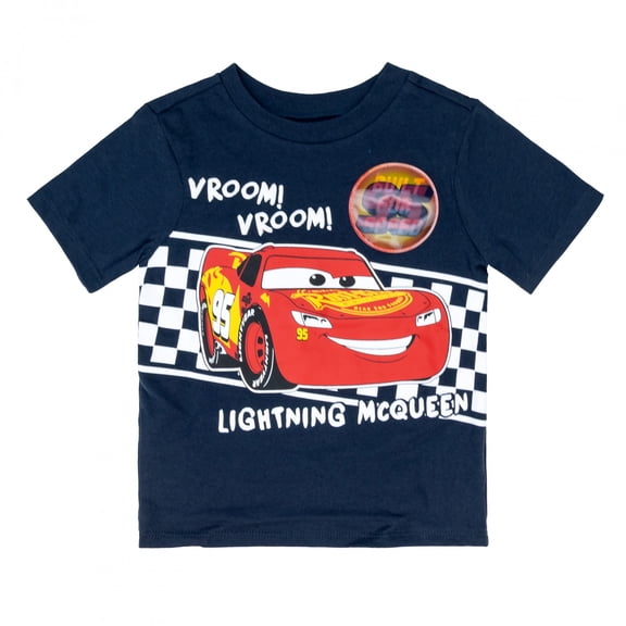 Cars Lightning McQueen Vroom Vroom Lenticular Toddler T-Shirt-2T