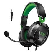 UHM Gaming Headset Wired With Mic for PS5,PS4,Switch,Xbox Series X|S,Xbox One,Mobile & PC with 3.5mm,40mm Speakers,Green