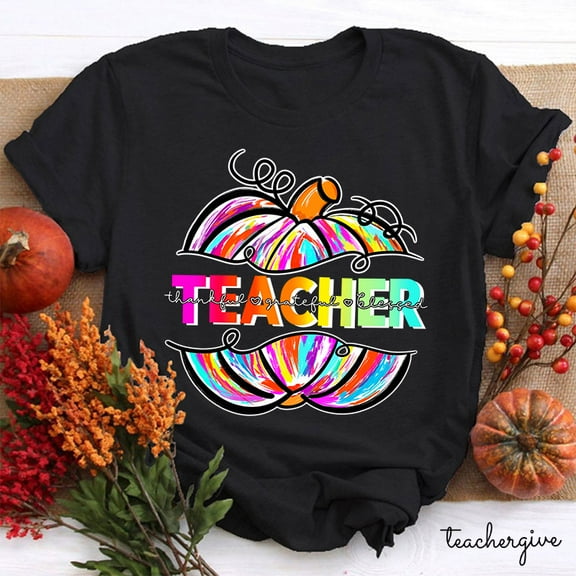 Thankful Grateful Blessed T-Shirt, Fall Thanksgiving Shirt, Inspirational Gratitude Tee, Cute Autumn Outfit for Women and Men