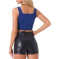 thumbnail image 3 of TOP DE MUJER INSPIRE CHIC Cuello Cuadrado Dobladillo Asimétrico Frente con Cremallera Corsé Tallas S Azul Real, 3 of 5