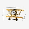 thumbnail image 3 of Leodye 1PCS European-style Iron Airplane Model Alarm Clock - Living Room Desktop Decorative Metal Craft -8.3*4.9IN, 3 of 3