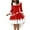 Red, variant on Odeerbi Christmas Dresses For Women Party Dresses 2025 Long Sleeve Printed V-Neck Draw Back Swing Dress Red