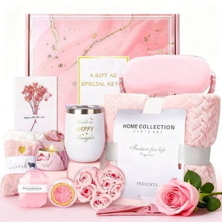 Gift Set: Scented Candle/Towel/Eye Mask/Bath Salt Ball/Soap/Headband, Creative Gift, Suitable for Parties, Birthdays, Weddings, and Other Occasions