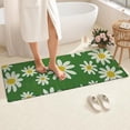 thumbnail image 4 of Green Daisy Flower Yellow Centers Pattern Bathroom Rugs Mat,Non Slip Microfiber Bathroom Rug,Rubber Backing,Soft Bathroom Mats for Bathroom Floor,Tub and Shower,60x24in(150x60cm), 4 of 5