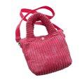 thumbnail image 1 of Bolso de hombro de pana para mujer, bandolera de color liso con correa ajustable y asa superior para desplazamientos diarios por la calle., 1 of 8