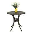 thumbnail image 4 of UBesGoo 31" Round Patio Dining Table w/ Umbrella Hole, Aluminum Bistro Table, Bronze, 4 of 11