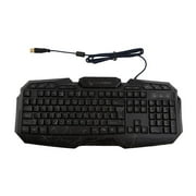 GX777 Ergonomic USB Wired Gamer Crackle LED Gaming Keyboard Non Mechanical
