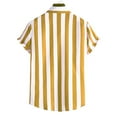thumbnail image 4 of WREESH Men's Beach Button Down Shirts Casual Fashion Printing Turn-Down Collar Short Sleeve Breathable Shirts with Striped Pattern Top Yellow, 4 of 5