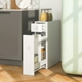 thumbnail image 4 of Topbuy Slim Bathroom Storage Cabinet Freestanding Toilet Paper Holder with Slide Out Drawers for Small Spaces White, 4 of 7