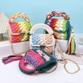 thumbnail image 5 of Women's Handwoven Tote Bags Chunky Yarn Crochet Crossbody Shoulder Bag DIY Knot Purse Knit Woven Handbag Evening Bag Clutch, 5 of 9