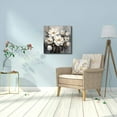 thumbnail image 4 of HFDF Bathroom Wall Art - White and Gray Flower Decoration, 10x8inch Unframed, 4 of 6