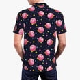 thumbnail image 3 of Balery Cartoon Donut Planets Printed Men’s Short Sleeve Polo Shirt, Midweight Men's Shirt,Golf Polo shirts -Medium, 3 of 8