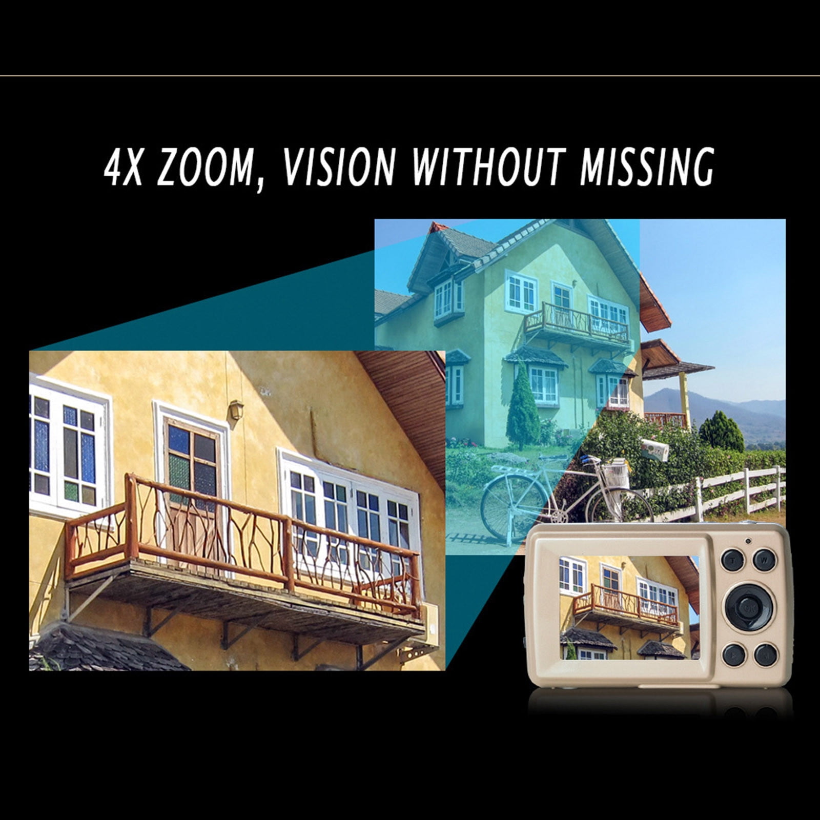 Digital Camera - 3.66"x2.36"x0.98" HD Video Recording, 2.4 Inch LCD Screen, Non-Shaking & Face Detection, 8X Digital Zooms, Compact for Beginners, Travel, Family Events, Birthday Gifts