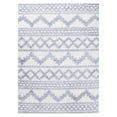 thumbnail image 3 of Geometric Stripe Plush Polypropylene Indoor Shag Area Rug - 4' x 6’, Gray-Cream, 3 of 10