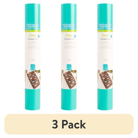 (3 pack) Cricut® Premium Vinyl™ – Removable, Teal, 12" x 48"