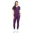thumbnail image 5 of Natural Uniforms Ultra Stretch Womens Jogger Scrub Set (Eggplant, X-Large), 5 of 7