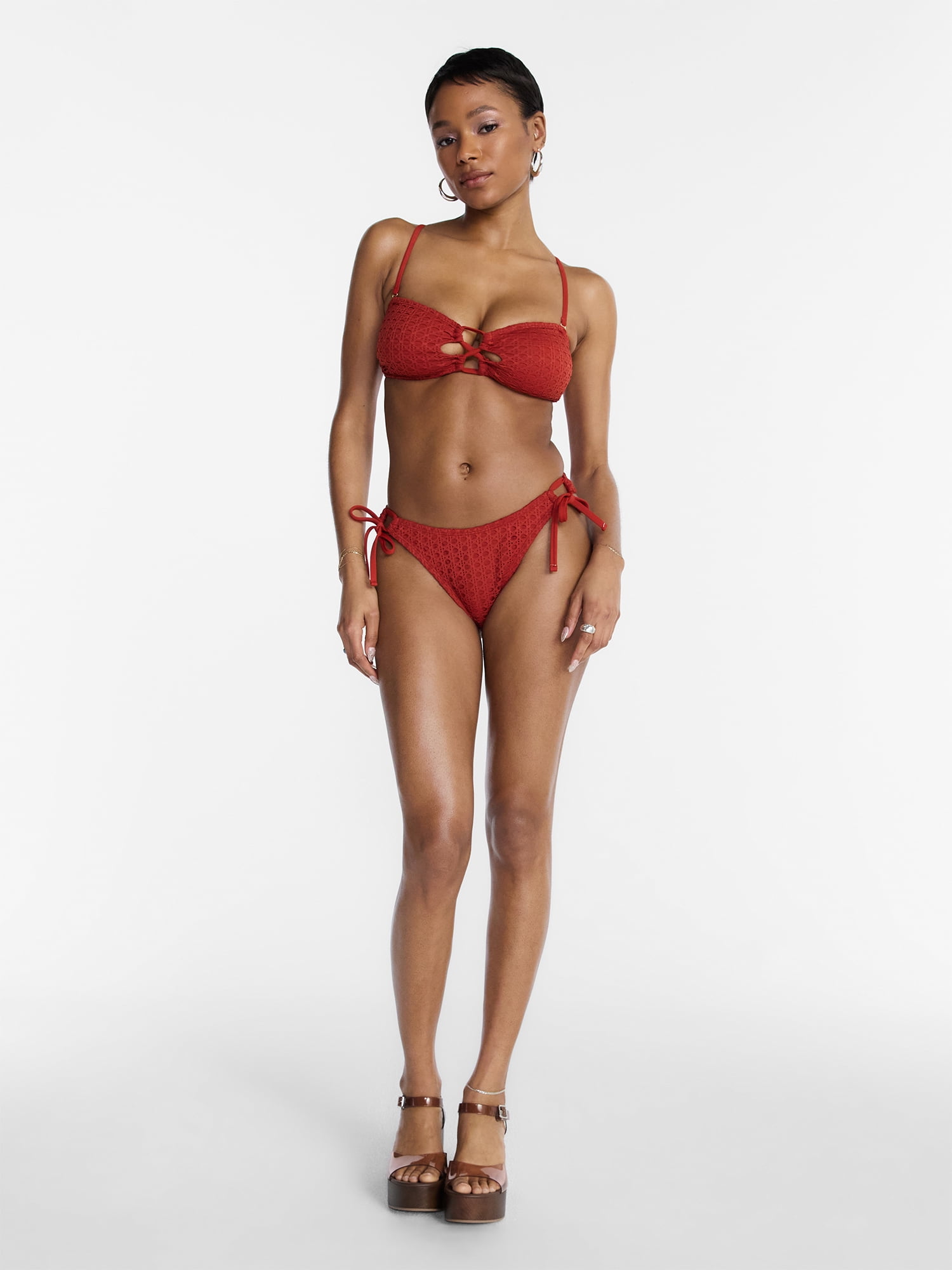 Hot Girl Summer by Megan Thee Stallion Women's and Women's Plus Summer Stallion Kini Crochet Bandeau Bikini Top, Sizes XS-3X