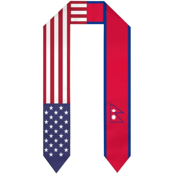 USA United States Mixed Nepal Flag Graduation Stole For International Student Stole Pride Cheers Shawls