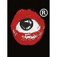 thumbnail image 2 of 1pc Women'S Casual Geometric Eye & Lips Print T-Shirt, Round Neck, Short Sleeve, Polyester Knit Fabric, Comfortable All-Season Fashion Top, 2 of 6